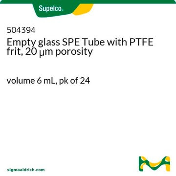 Tubo de SPE de vidrio vacío con frita de PTFE, porosidad de 20 &#956;m volume 6&#160;mL, pk of 24