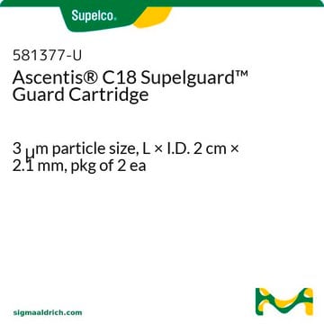 Cartouche de garde Supelguard Ascentis&#174;&nbsp;C18 3&#160;&#956;m particle size, L × I.D. 2&#160;cm × 2.1&#160;mm, pkg of 2&#160;ea