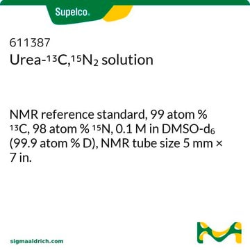 Urea-13C,15N2 solution NMR reference standard, 99 atom % 13C, 98 atom % 15N, 0.1&#160;M in DMSO-d6 (99.9 atom % D), NMR tube size 5&#160;mm × 7&#160;in.