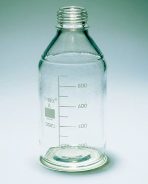 Pyrex&#174; Media-Lab Bottles, plastic coated, with-out cap and pouring ring, with printed trace code capacity 1000&#160;mL