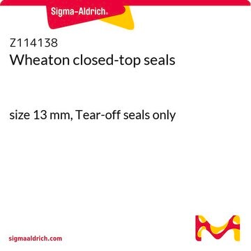 Wheaton closed-top seals size 13&#160;mm, Tear-off seals only