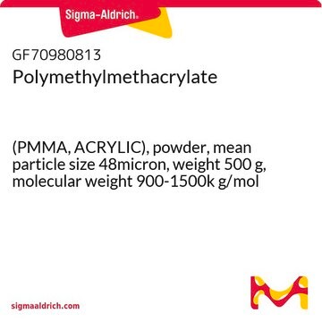 Polymethylmethacrylate (PMMA, ACRYLIC), powder, mean particle size 48micron, weight 500&#160;g, molecular weight 900-1500k g/mol