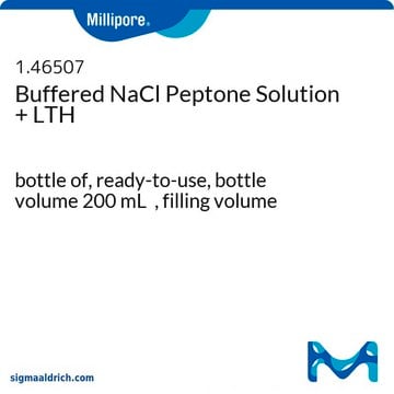 Buffered NaCl Peptone Solution + LTH bottle capacity 250&#160;mL, bottle filling volume 200&#160;mL, closure type, White crimp cap with septum, pack of 6&#160;bottles