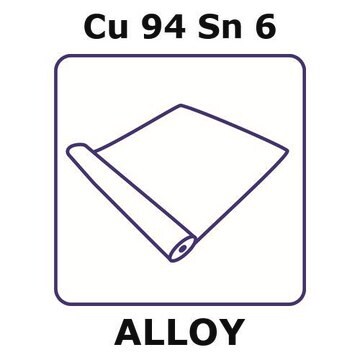 Phosphor bronze alloy, Cu94Sn6 foil, 2m coil, 0.076mm thickness, as rolled