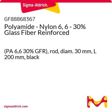 Polyamide - Nylon 6, 6 - 30% Glass Fiber Reinforced (PA 6,6 30% GFR), rod, diam. 30&#160;mm, L 200&#160;mm, black