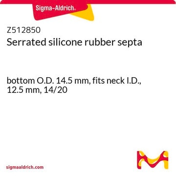 Serrated silicone rubber septa bottom O.D. 14.5&#160;mm, fits neck I.D., 12.5&#160;mm, ST/NS: 14/20