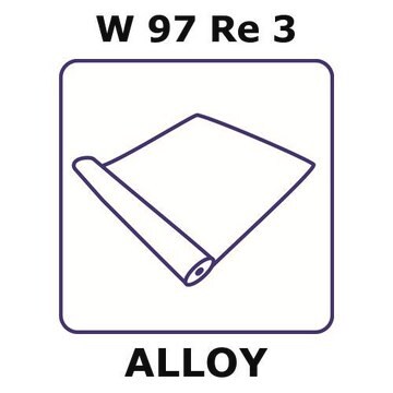 Tungsten-rhenium alloy, W97Re3 foil, 0.05m coil, .5mm coil width, 0.05mm thickness, annealed