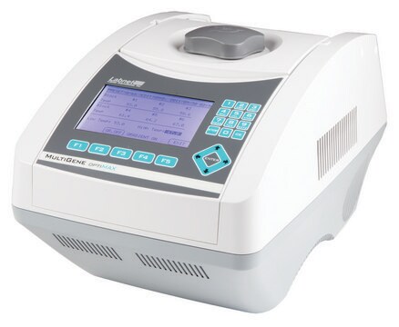 Labnet MultiGene&#8482; OptiMax thermal cycler temp. range 4-99.9 °C, AC/DC input 240 V AC (UK 3-pin and European 2-pin plug)