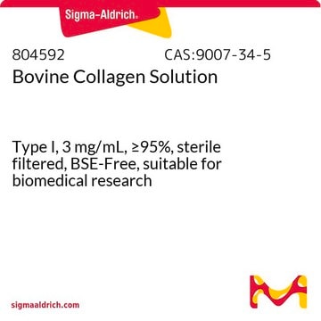 Bovine Collagen Solution Type I, 3&#160;mg/mL, &#8805;95%, sterile filtered, BSE-Free, suitable for biomedical research