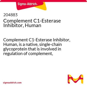 补体C1-酯酶抑制剂，人 Complement C1-Esterase Inhibitor, Human, is a native, single-chain glycoprotein that is involved in regulation of complement, coagulation, fibrinolytic and contact systems of circulating plasma.