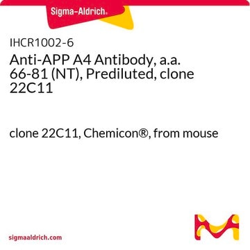 Anti-APP A4 Antibody, a.a. 66-81 (NT), Prediluted, clone 22C11 clone 22C11, Chemicon&#174;, from mouse