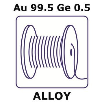 Gold/Germanium wire, Au 99.5%/Ge 0.5%, 1.0&#160;mm diameter, length 0.05 m