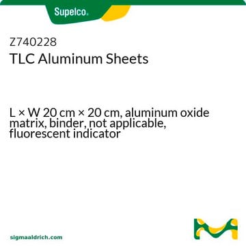 含F254指示剂TLC铝板 L × W 20&#160;cm × 20&#160;cm, aluminum oxide matrix, binder, not applicable, fluorescent indicator