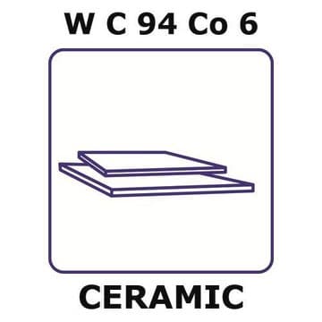 Tungsten carbide/cobalt sheet, WC 94%/Co 6%, thickness 1.0&#160;mm, size 100 × 100&#160;mm