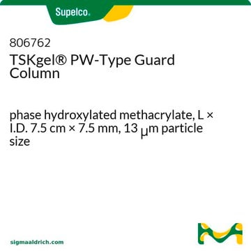 TSKgel&#174; PW-Type Guard Column phase hydroxylated methacrylate, L × I.D. 7.5&#160;cm × 7.5&#160;mm, 13&#160;&#956;m particle size