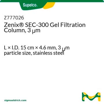 Zenix&#174; SEC-300 Gel Filtration Column, 3 &#956;m L × I.D. 15&#160;cm × 4.6&#160;mm, 3&#160;&#956;m particle size, stainless steel