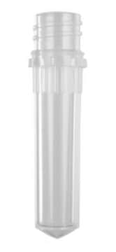 Screw cap tubes without caps, conical bottom size 2.0&#160;mL, clear, pkg of 8x500caps/cs