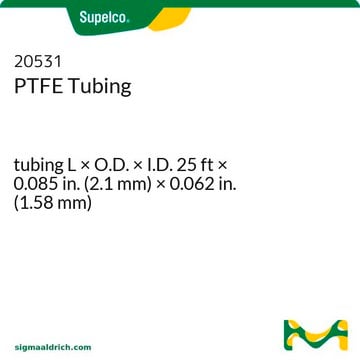 Tubo de PTFE tubing L × O.D. × I.D. 25&#160;ft × 0.085&#160;in. (2.1&#160;mm) × 0.062&#160;in. (1.58&#160;mm)