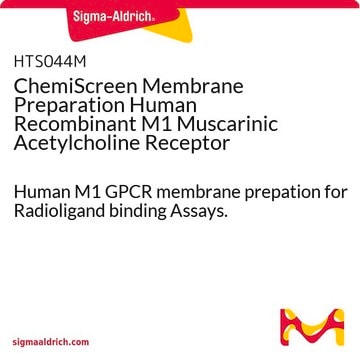 ChemiScreen Membrane Preparation Human Recombinant M1 Muscarinic Acetylcholine Receptor Human M1 GPCR membrane prepation for Radioligand binding Assays.