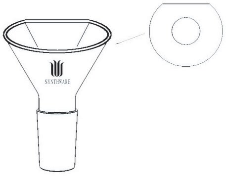 Synthware&#8482; powder funnel with flattened side joint: ST/NS 29/20, top diam. 100&#160;mm