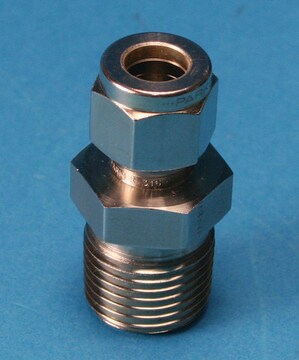 Male connector with double ferrules and nut, SS ferrule size 1/4&#160;in., NPTM 1/4&#160;in.