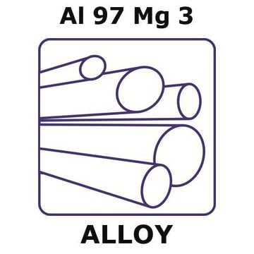 Aluminum-magnesium alloy, Al97Mg3 1000mm rod, 20mm diameter