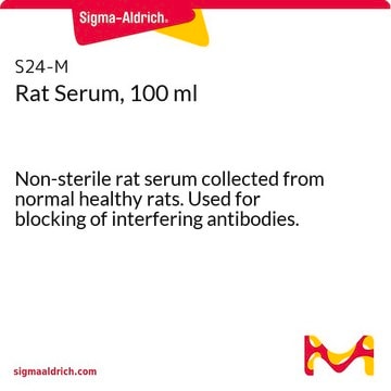 Rat Serum, 100 ml Non-sterile rat serum collected from normal healthy rats. Used for blocking of interfering antibodies.