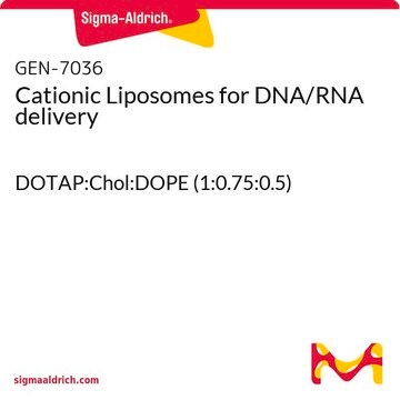 Cationic Liposomes for DNA/RNA delivery DOTAP:Chol:DOPE (1:0.75:0.5)