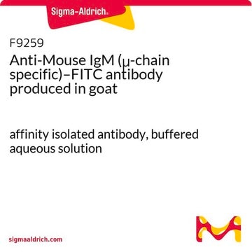 Anti-Mouse IgM (&#956;-chain specific)–FITC antibody produced in goat affinity isolated antibody, buffered aqueous solution