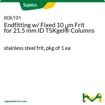 Endfitting w/ Fixed 10 &#956;m Frit for 21.5 mm ID TSKgel&#174; Columns stainless steel frit, pkg of 1&#160;ea