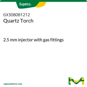 Quartz Torch 2.5 mm injector with gas fittings