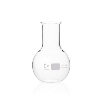 DURAN&#174; wide mouth reaction flask with beaded rim round bottom glass flask, flask capacity (500&#160;mL), single-neck