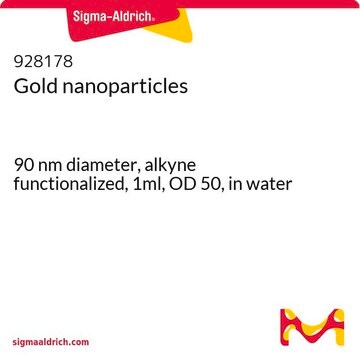 Gold nanoparticles 90&#160;nm diameter, alkyne functionalized, 1ml, OD 50, in water