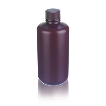 Wheaton&#174; Leak Resistant Bottle capacity 1000&#160;mL, high-density polyethylene bottle, amber bottle, narrow-mouth bottle, bottle diam. × H 91&#160;mm × 210&#160;mm, 38-430