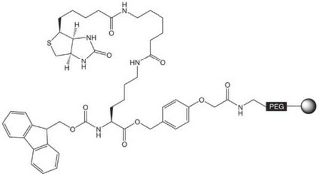 Fmoc-Lys(biotinyl-&#949;-aminocaproyl)-NovaSyn&#174; TGR A resin Novabiochem&#174;