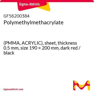 Polymethylmethacrylate (PMMA, ACRYLIC), sheet, thickness 0.5&#160;mm, size 190 × 200&#160;mm, dark red / black