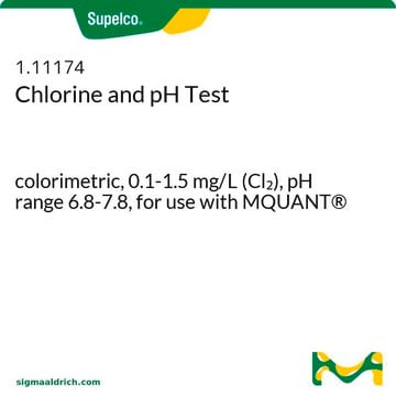 Chlorine and pH Test colorimetric, 0.1-1.5&#160;mg/L (Cl2), pH range 6.8-7.8, for use with MQUANT&#174;