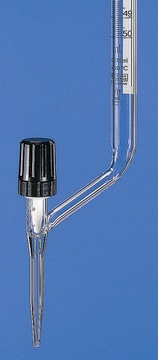 BRAND&#174; SILBERBRAND burette, lateral stopcock volume 25&#160;mL, accuracy: ±0.05&#160;mL, clear borosilicate glass 3.3 (Schellbach stripes, glass key)