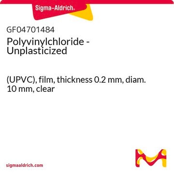 Polyvinylchloride - Unplasticized (UPVC), film, thickness 0.2&#160;mm, diam. 10&#160;mm, clear