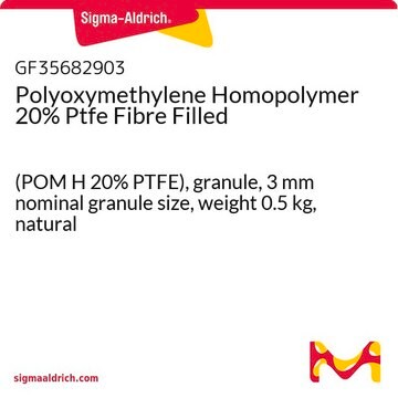 Polyoxymethylene Homopolymer 20% Ptfe Fibre Filled (POM H 20% PTFE), granule, 3&#160;mm nominal granule size, weight 0.5&#160;kg, natural