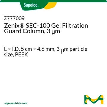 Zenix&#174; SEC-100 Gel Filtration Guard Column, 3 &#956;m L × I.D. 5&#160;cm × 4.6&#160;mm, 3&#160;&#956;m particle size, PEEK