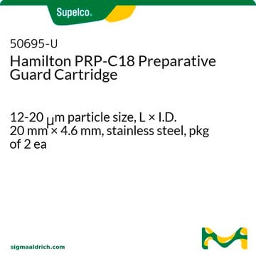 Hamilton PRP-C18 Preparative Guard Cartridge 12-20&#160;&#956;m particle size, L × I.D. 20&#160;mm × 4.6&#160;mm, stainless steel, pkg of 2&#160;ea