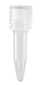 Screw cap tubes and caps, conical bottom size 0.5&#160;mL, clear, pkg of 8x500caps/cs, sterile