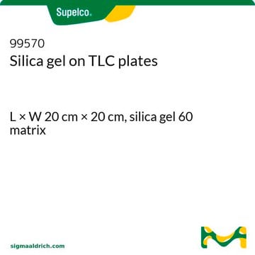 Silica gel on TLC plates L × W 20&#160;cm × 20&#160;cm, silica gel 60 matrix