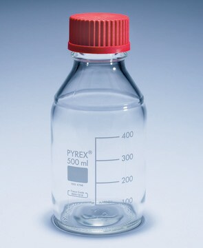 Pyrex&#174; Media-Lab Bottles, with high temperature cap and pouring ring, with printed trace code capacity 100&#160;mL