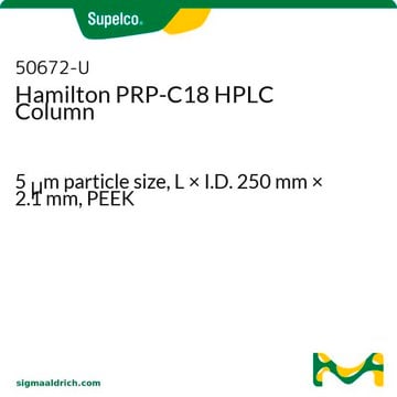 Hamilton PRP-C18 HPLC Column 5&#160;&#956;m particle size, L × I.D. 250&#160;mm × 2.1&#160;mm, PEEK