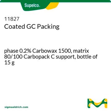 气相色谱涂层填料 phase 0.2% Carbowax 1500, matrix 80/100 Carbopack C support, bottle of 15&#160;g