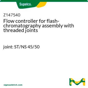 Flow controller for flash-chromatography assembly with threaded joints joint: ST/NS 45/50