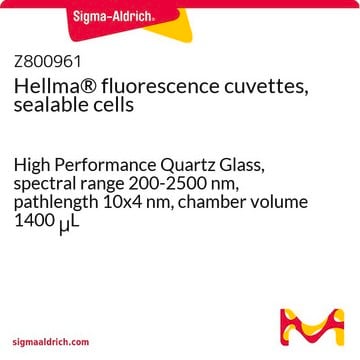 Hellma&#174; fluorescence cuvettes, sealable cells High Performance Quartz Glass, spectral range 200-2500 nm, pathlength 10x4&#160;nm, chamber volume 1400&#160;&#956;L