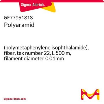 Polyaramid (polymetaphenylene isophthalamide), fiber, tex number 22, L 500&#160;m, filament diameter 0.01mm